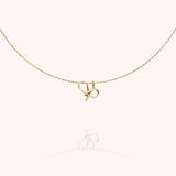 Initial Necklace, 14k Yellow Gold Filled