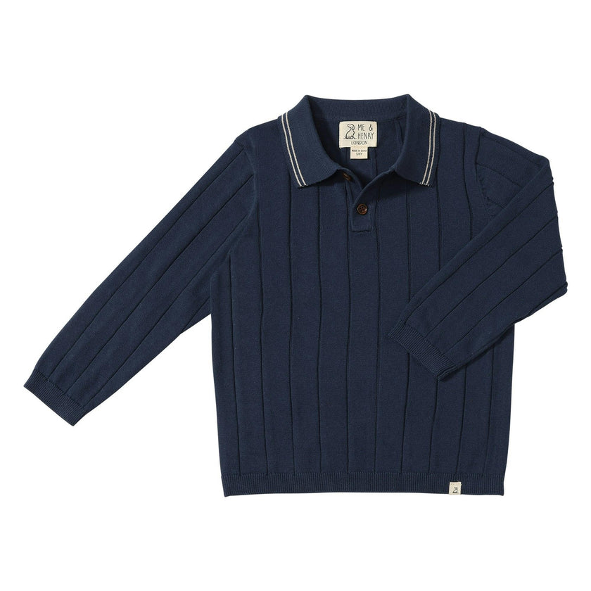 JAYDEN Blue Knitted Polo