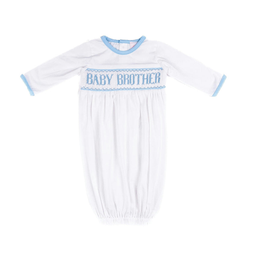 Baby Brother Gown - White/Blue