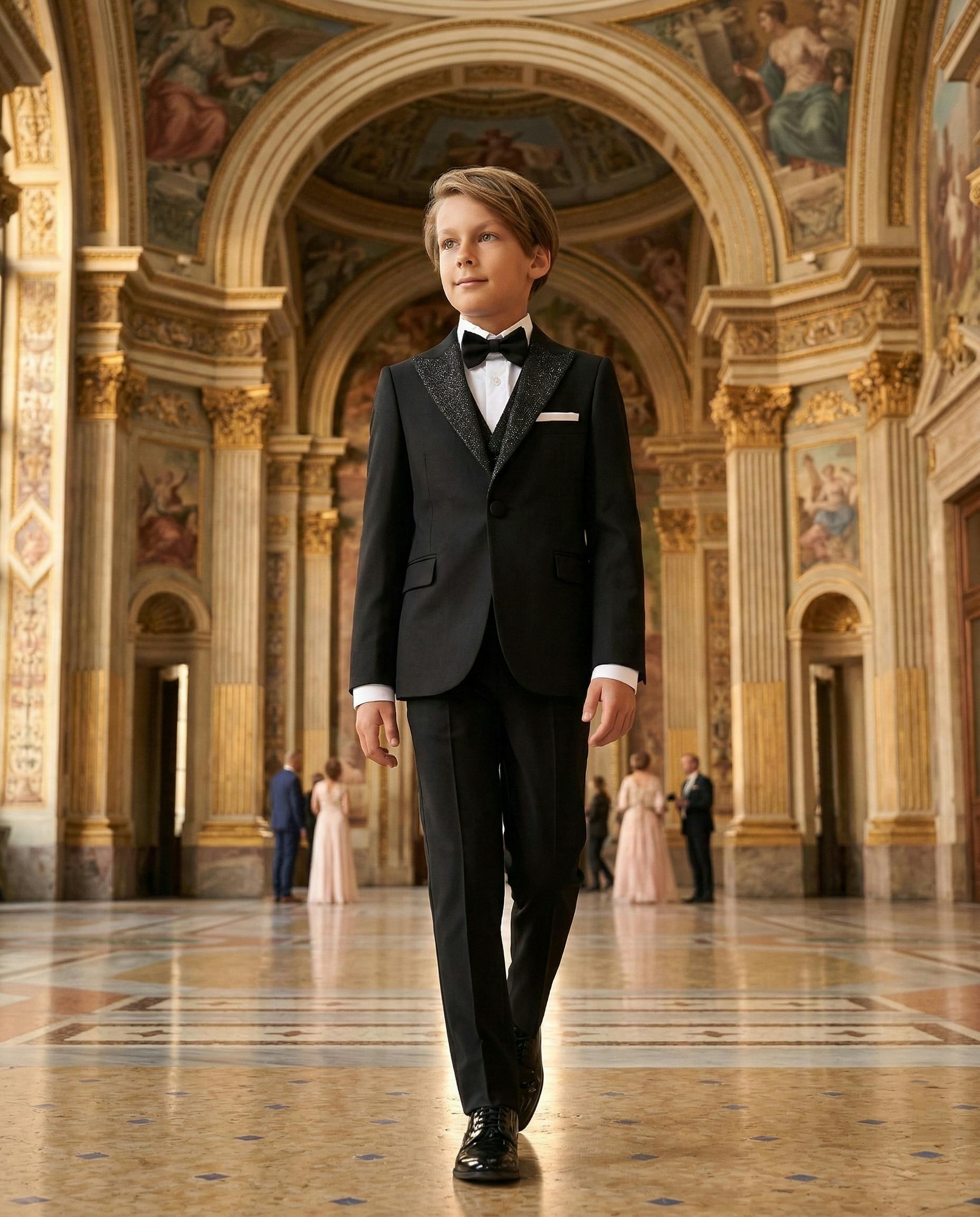 Black Classic Glitter Lapel Suit