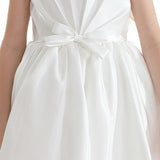 White Bow Long Brea Dress
