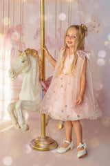 Twinkle Star Blush Pink Sequin Birthday Dress for Girls