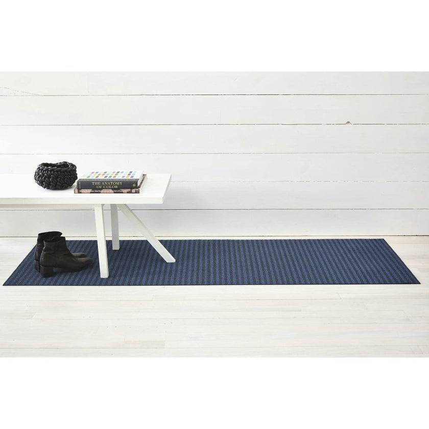 Breton Stripe Shag Floor Mat, Blue
