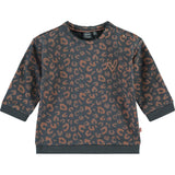 Leopard Print Crew Neck Pullover Sweatshirt