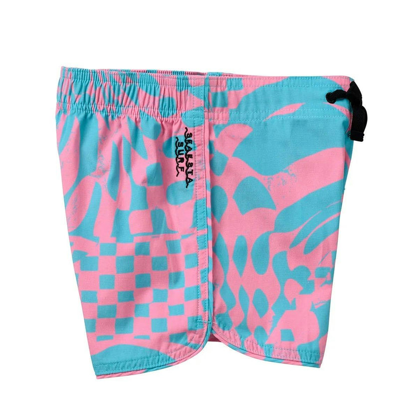 Seaesta Surf Boys Boardshorts – Scallop Retro Flare in Hazy Daze Bubblegum