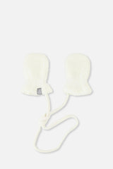 Infant Sherpa Mittens With String Off-White