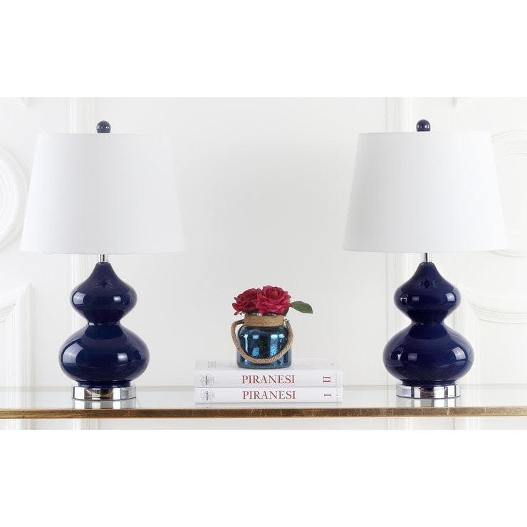 Set of 2 Eva Double Gourd Glass Lamps