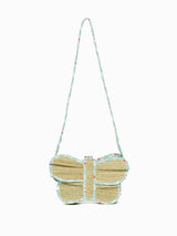 Lorna Murray x La Coqueta Sage Floral Stripe Flutterby Grass Bag