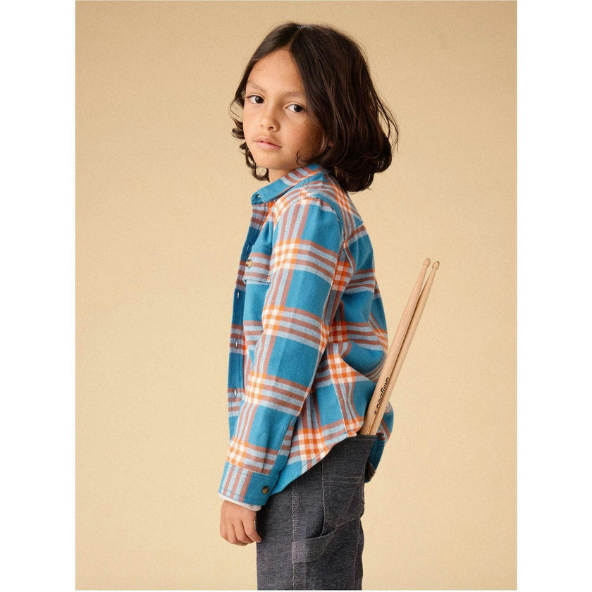 Flannel Button Up Shirt, Multi