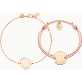 Personalized Mother & Child Bracelet Set, 14k Gold Plated