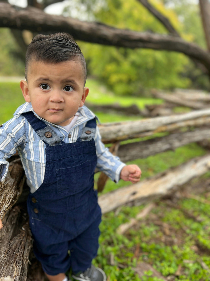 HARRISON Navy cord overalls