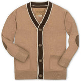 Organic Long Sleeve Tipped Cardigan Sweater, Beige