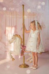 Stardust Embroidered White Tulle Party Dress
