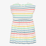 Kids backyard dress in rainbow stripe