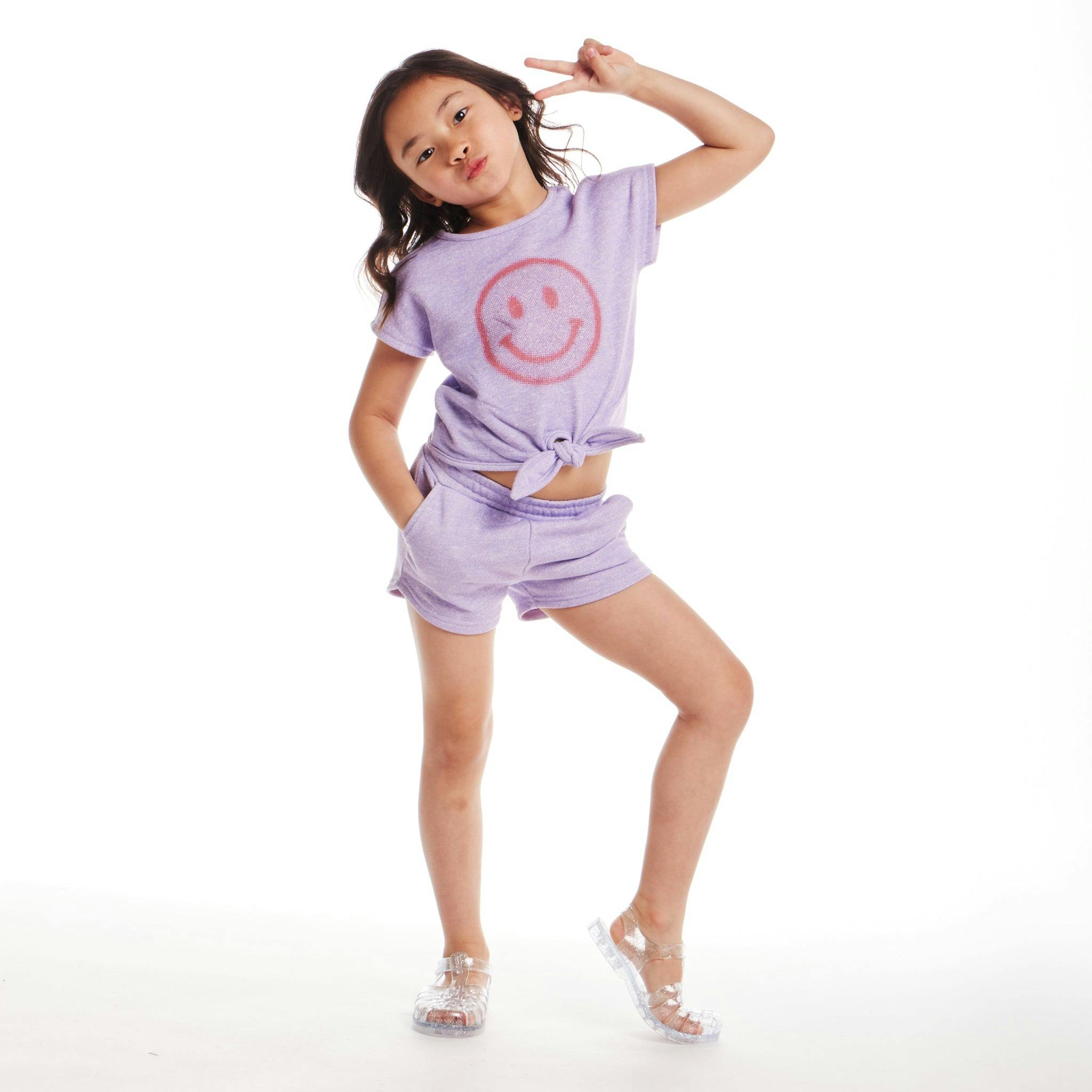Kids Girls Tie-Front Top & Short Set
