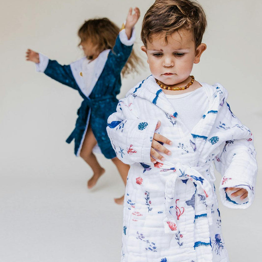 Certified Organic Muslin Reversible Bath Robe