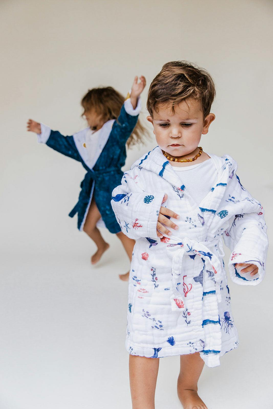 Certified Organic Muslin Reversible Bath Robe