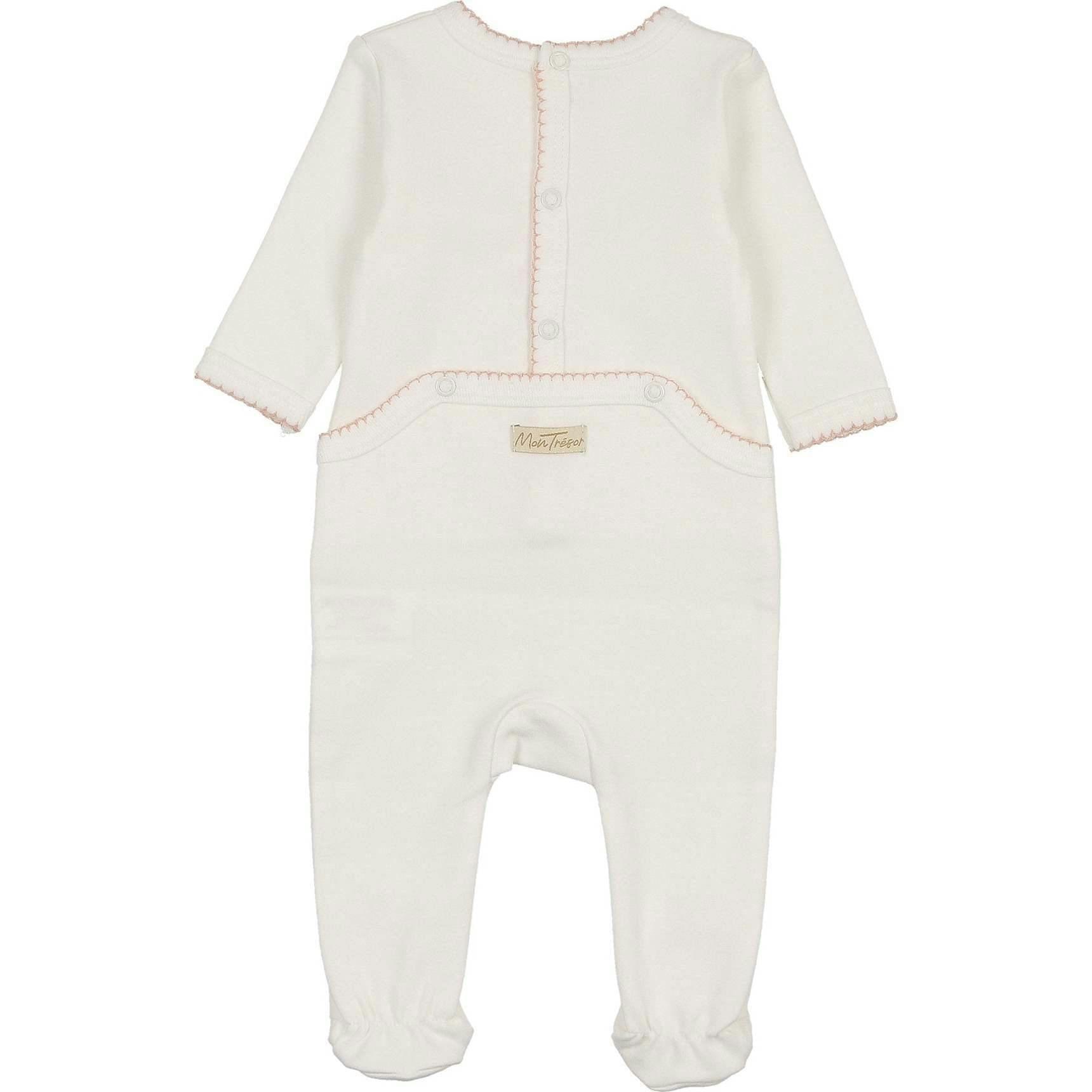 Heirloom Blossom Footie & Hat Set Ivory & Pink