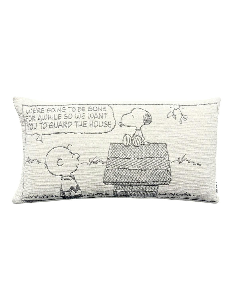 Cushion Cover PEANUTS GUARD THE HOUSE Cotton Black / White 20 x 35in