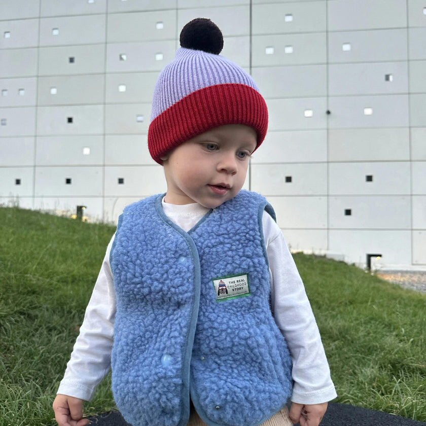 children's merino wool vest - ice blue
