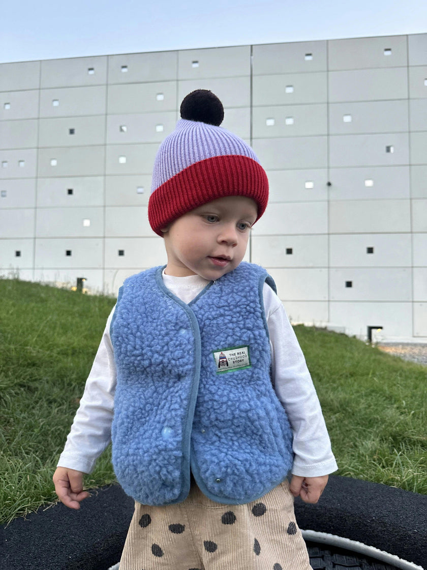 children's merino wool vest - ice blue