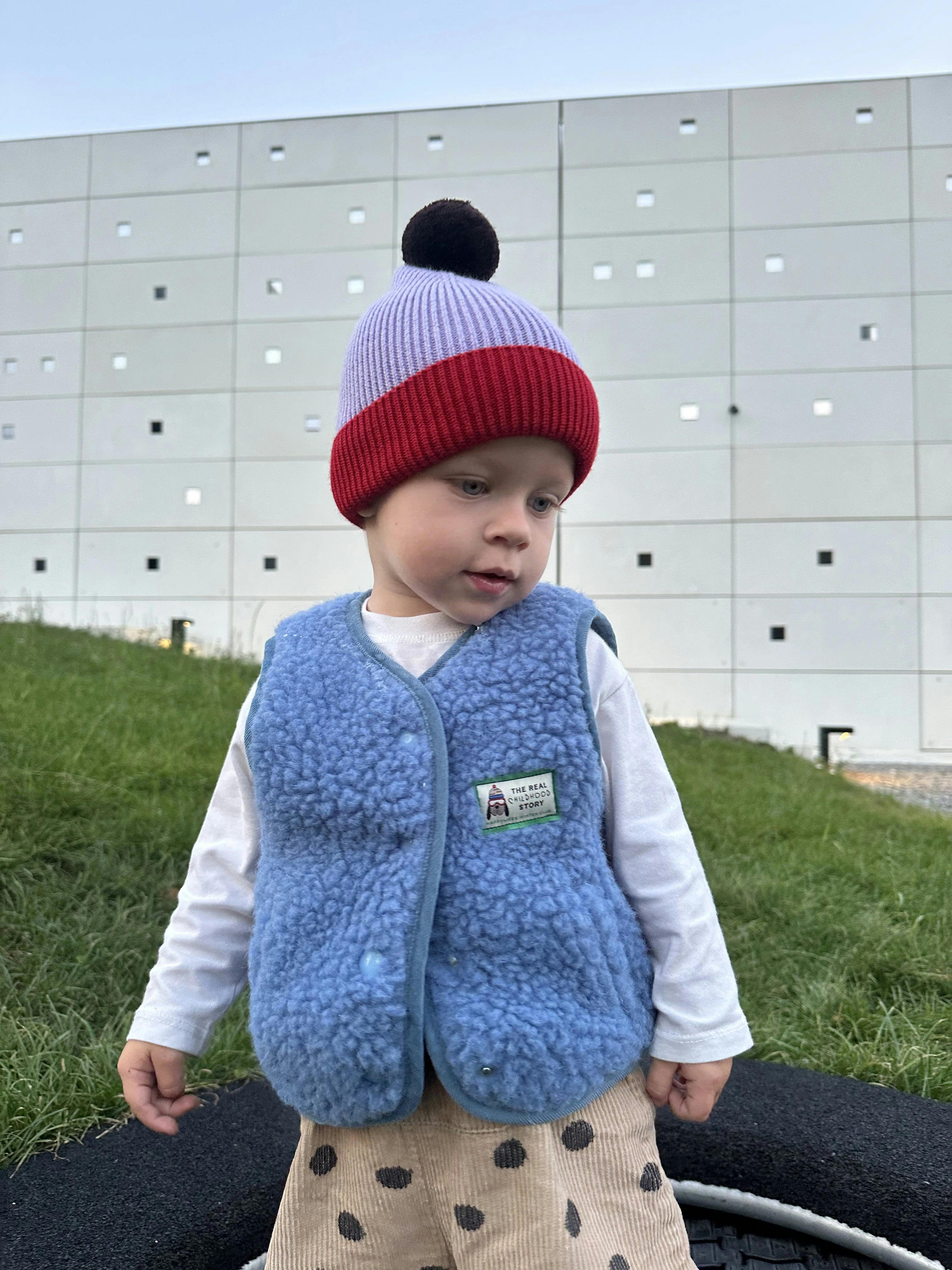 children's merino wool vest - ice blue