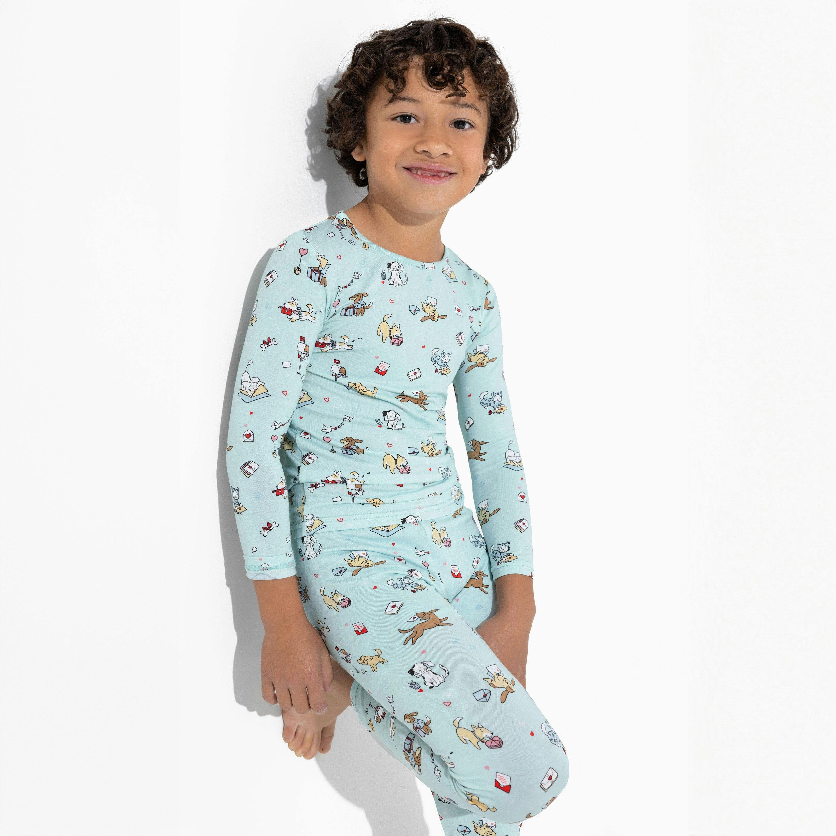 Valentines Pups Bamboo Kids Pajamas