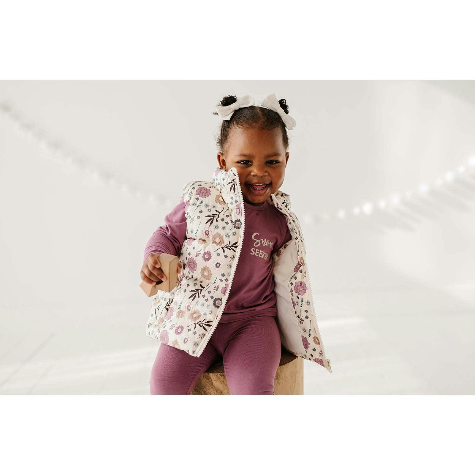 Puffer Vest Winter Floral