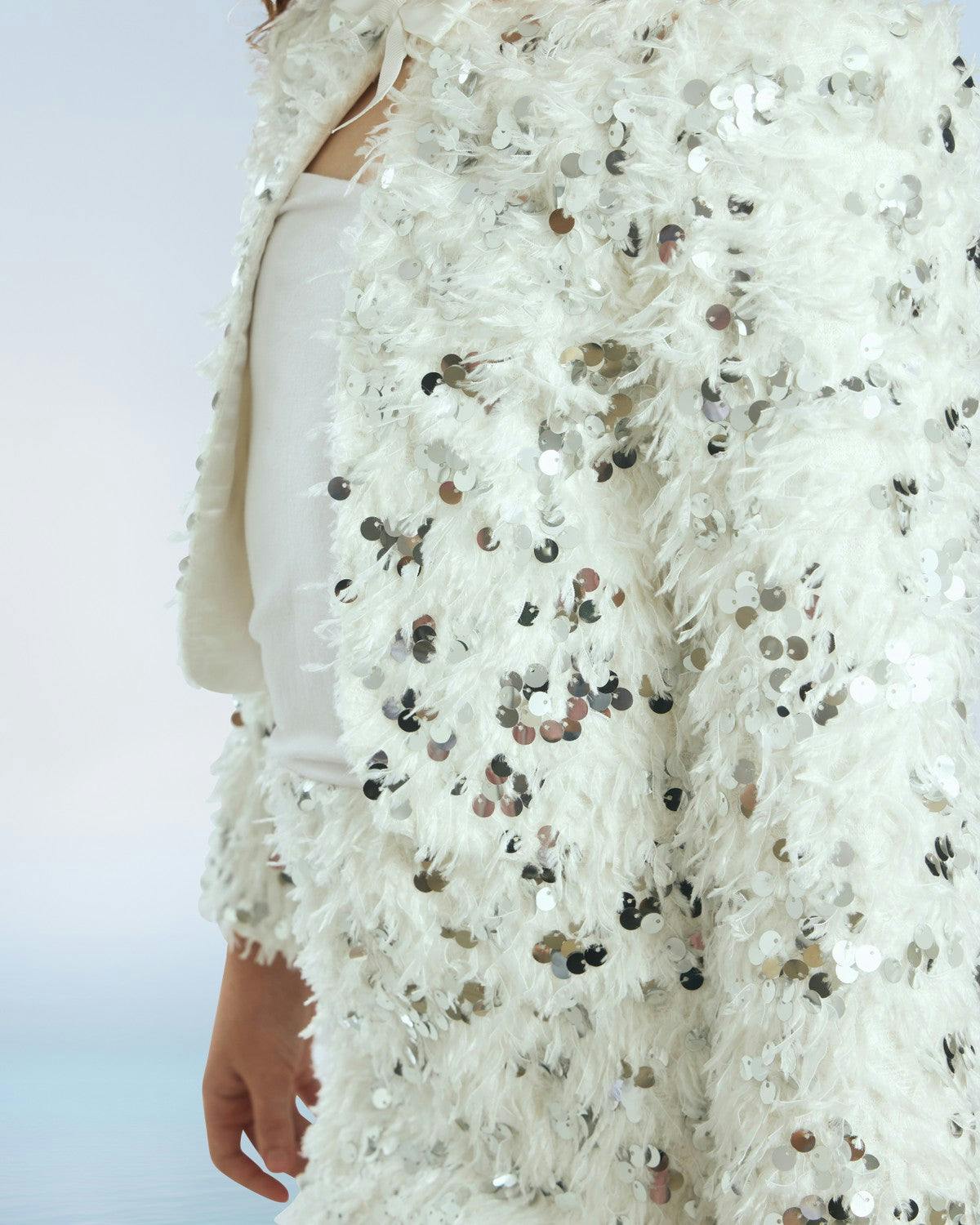 Chrissy Feather Sequin Jacket