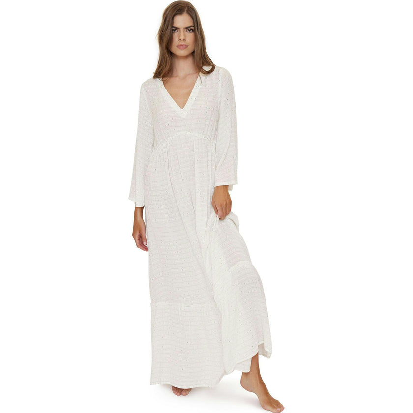 Women'S Waterlily Willa Cover-Up Maxi Dress, White