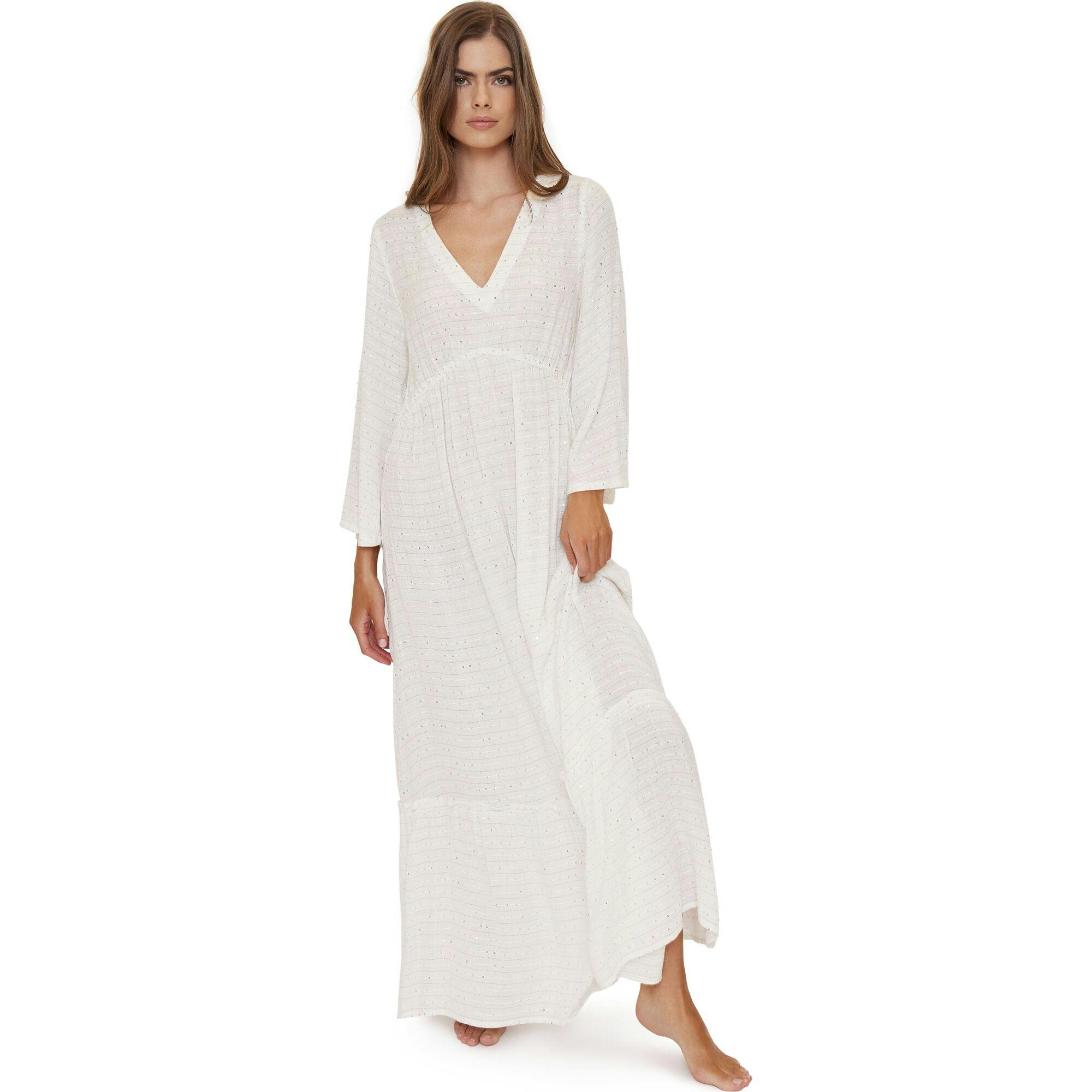 Women'S Waterlily Willa Cover-Up Maxi Dress, White