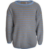 Celeste Oversized Striped Knit Sweater, Blue