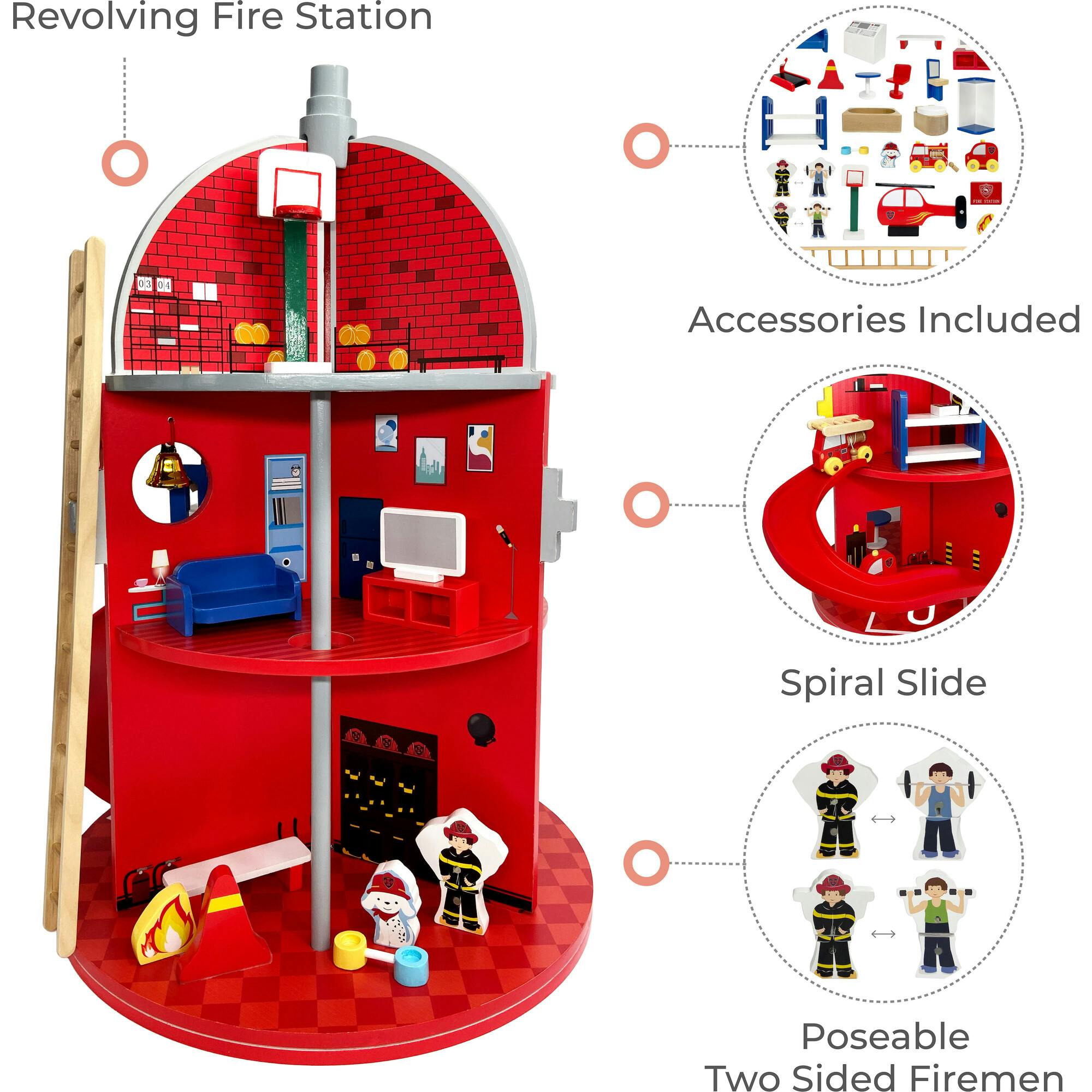 3-Story Fire Station Playset with 25 Figurines and Furnishings