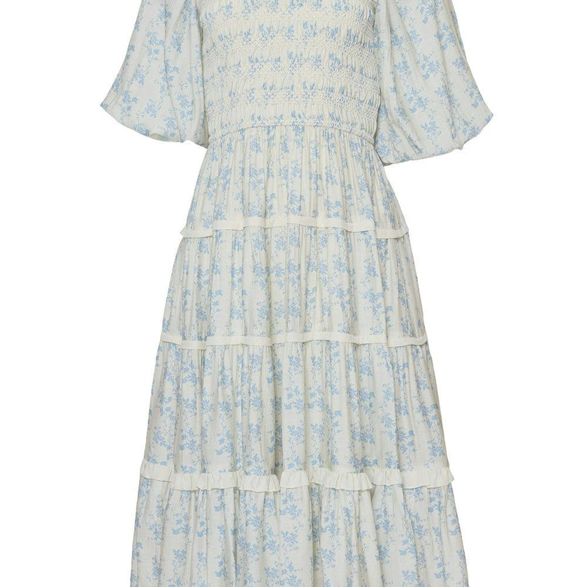 Roselyn Dress in Ivory Porcelain Fleur