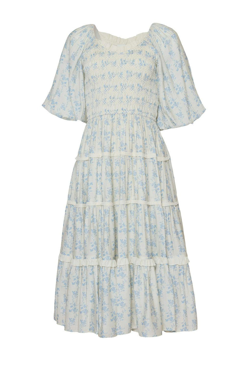 Roselyn Dress in Ivory Porcelain Fleur