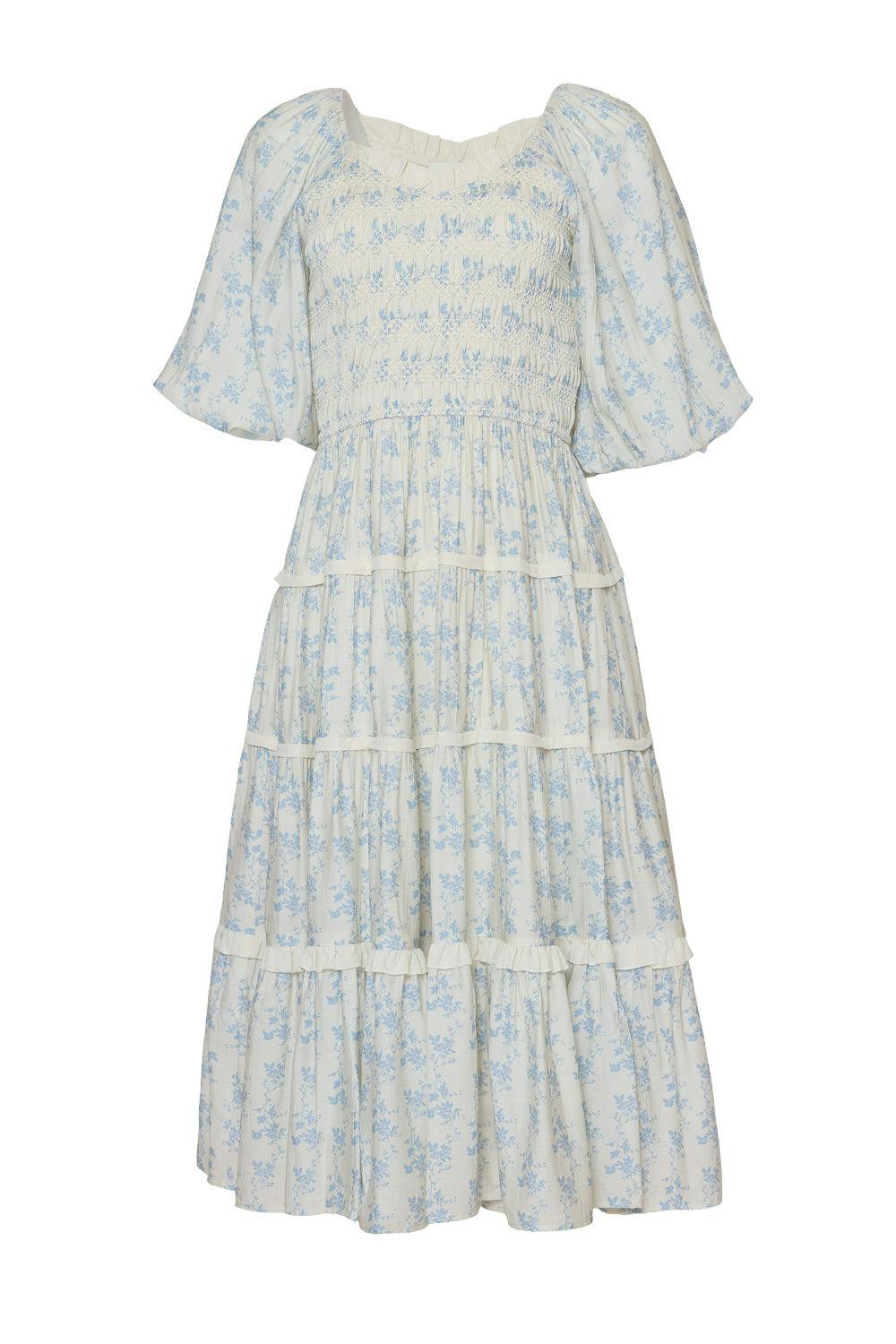Roselyn Dress in Ivory Porcelain Fleur