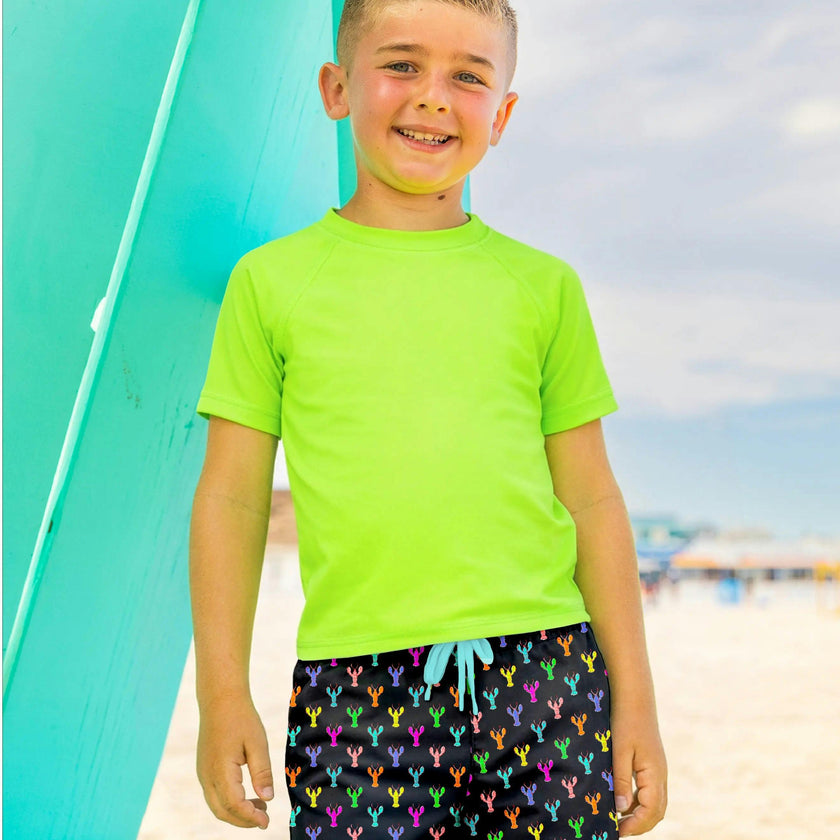 Dylan Boys Multicolor Lobster Print Board Shorts