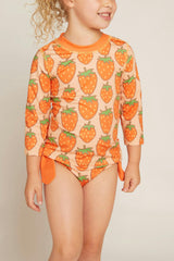 Recycled Strawberry Rashguard Bikini Set