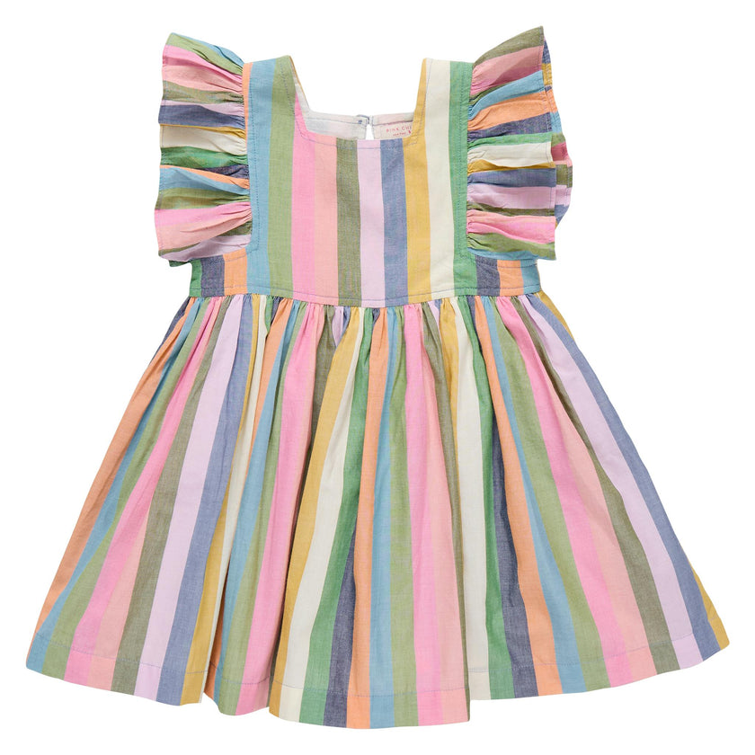 Girls Elsie Dress - Parade Stripe