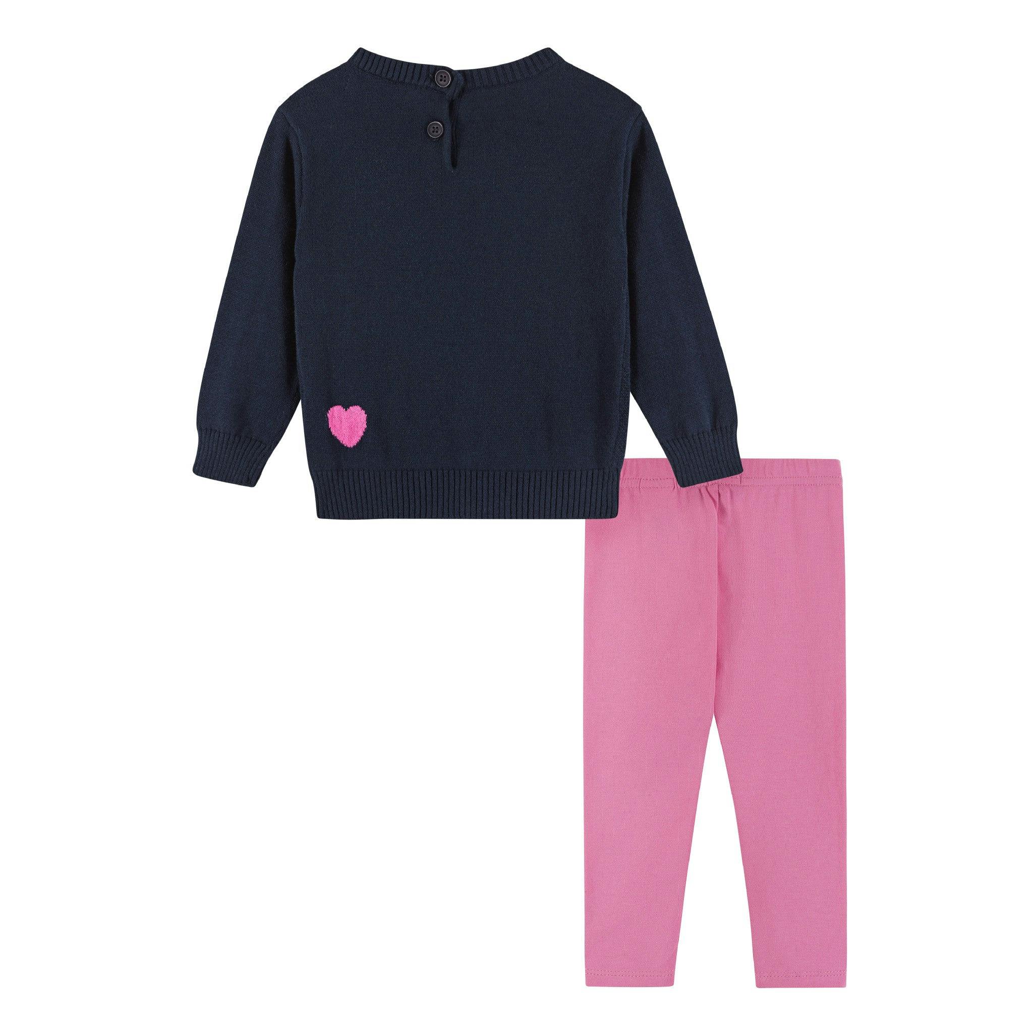 Infant Heart Sweater w/Pink Legging Set