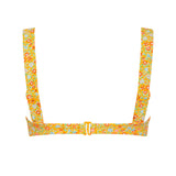 women's marigold floral bikini top with cups