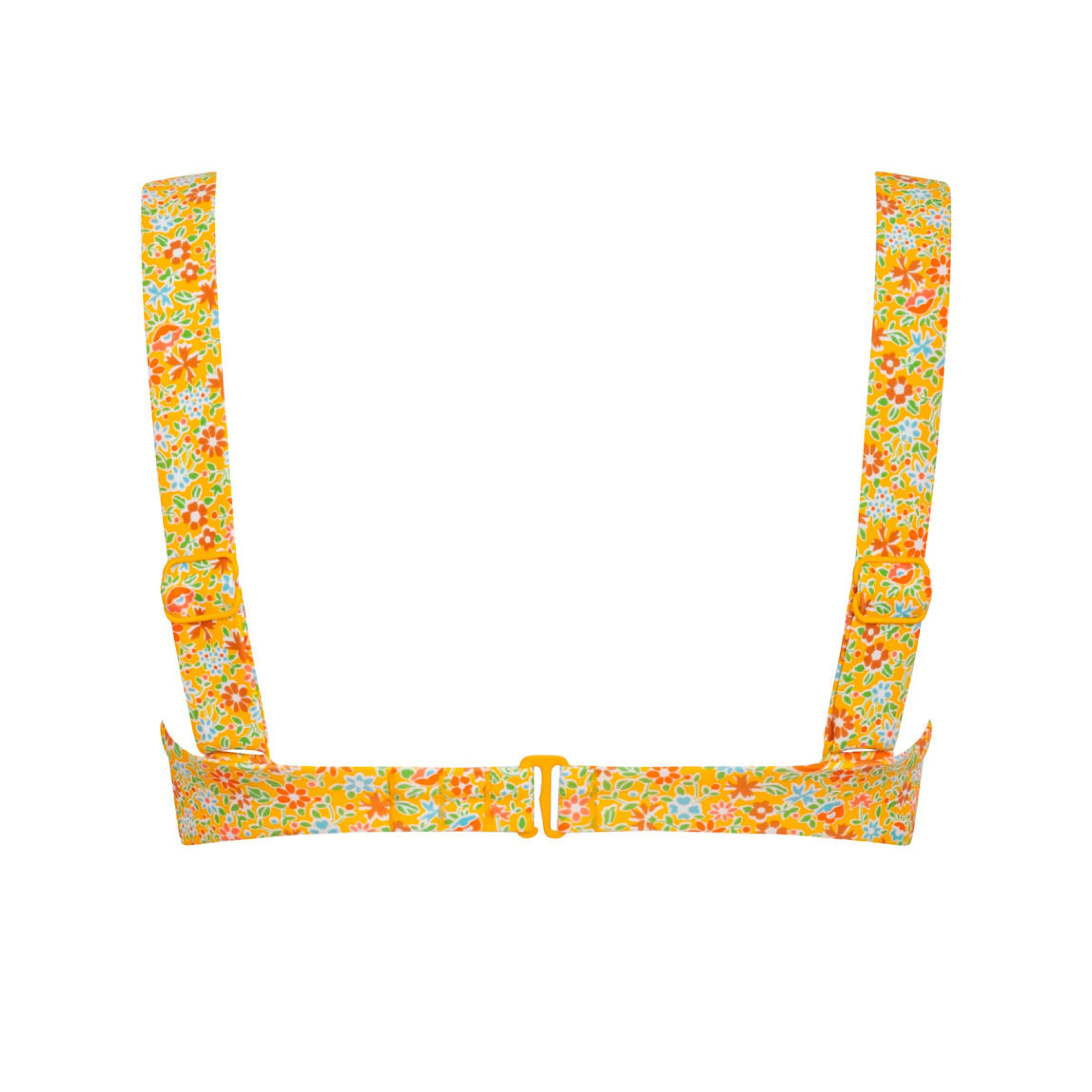 women's marigold floral bikini top with cups