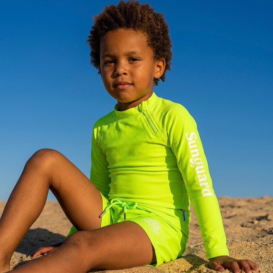 Kids Neon Long Sleeve UPF 50+ Rashguard Top