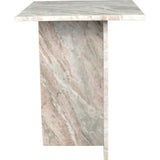 Cecil 18.5" Contemporary Natural Marble Handmade T-Shaped End Table