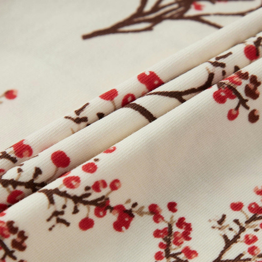 Winterberry Cotton Stretch Newborn Gown & Hat Set