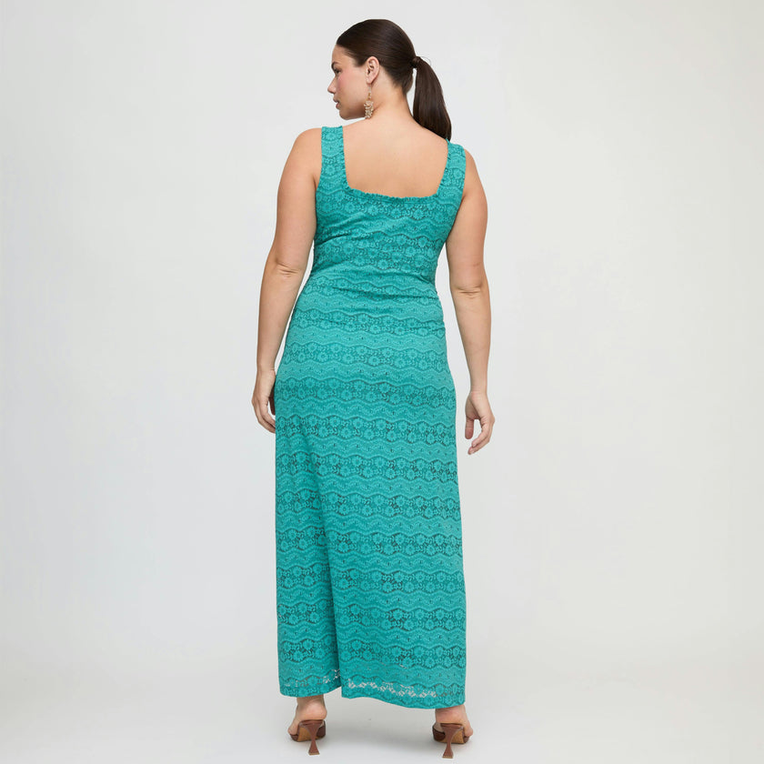 The Coraline Dress - Teal Stretch Lace