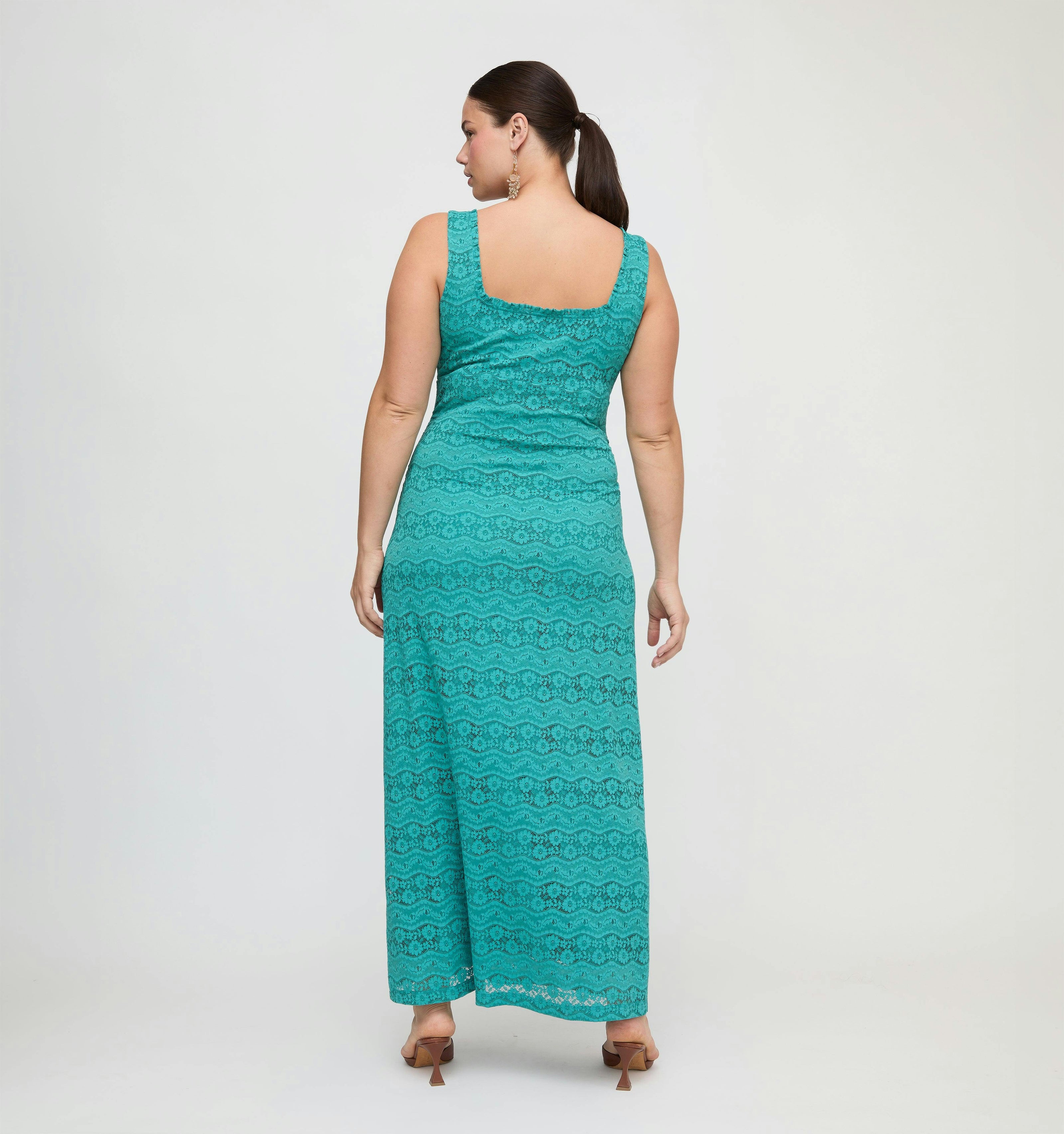 The Coraline Dress - Teal Stretch Lace