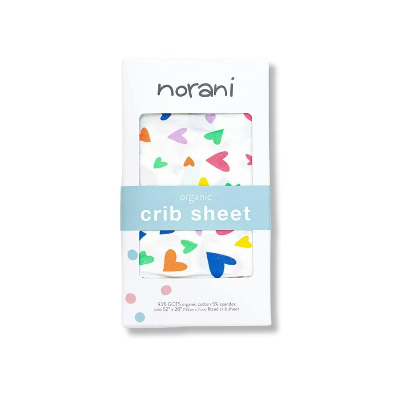 Organic Crib Sheet - Colorful Hearts