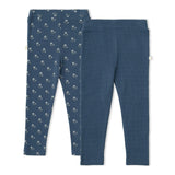 Organic Legging Set of 2 - Indigo Blossom + Navy