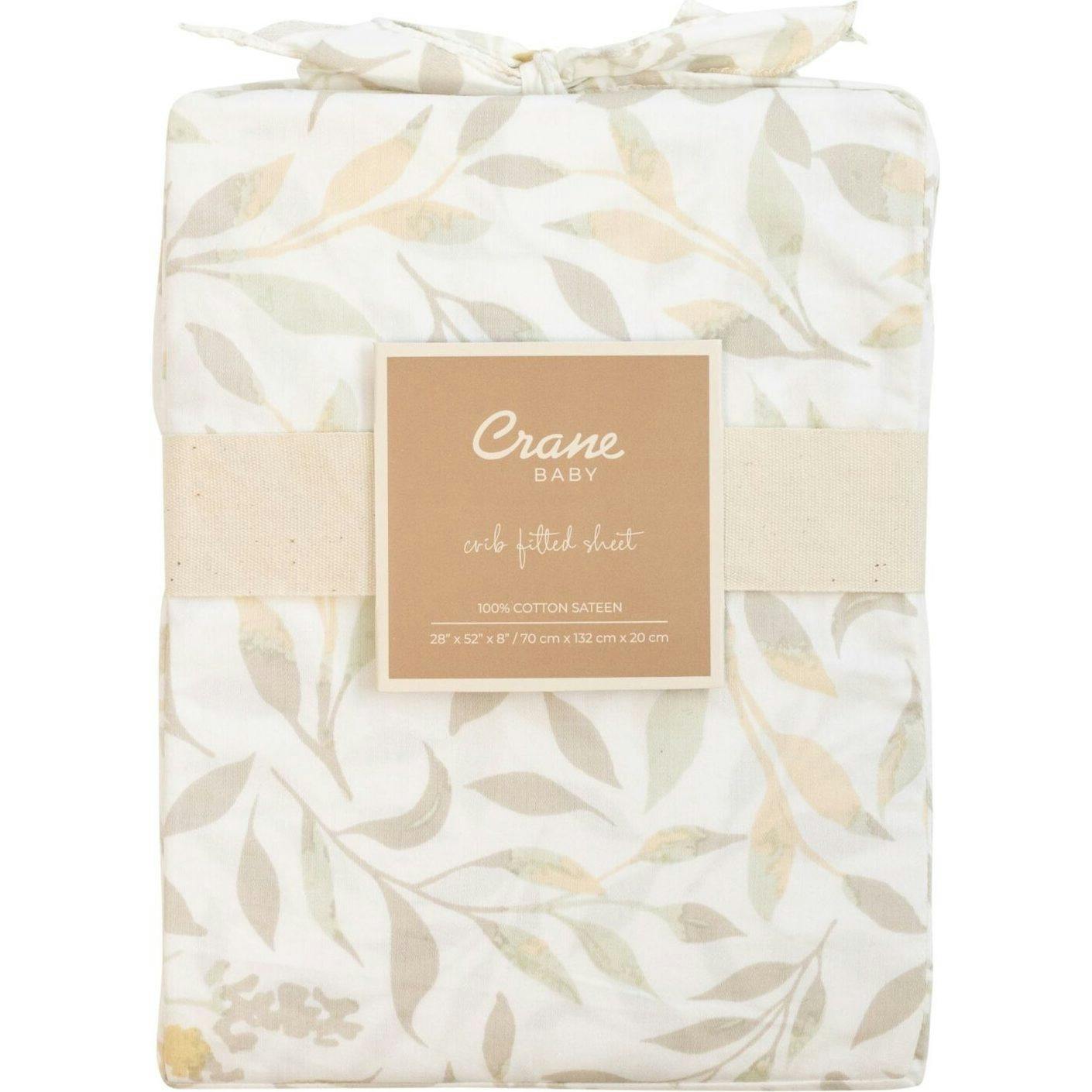 Willow Fitted Crib Sheet (Neutral Leaf)